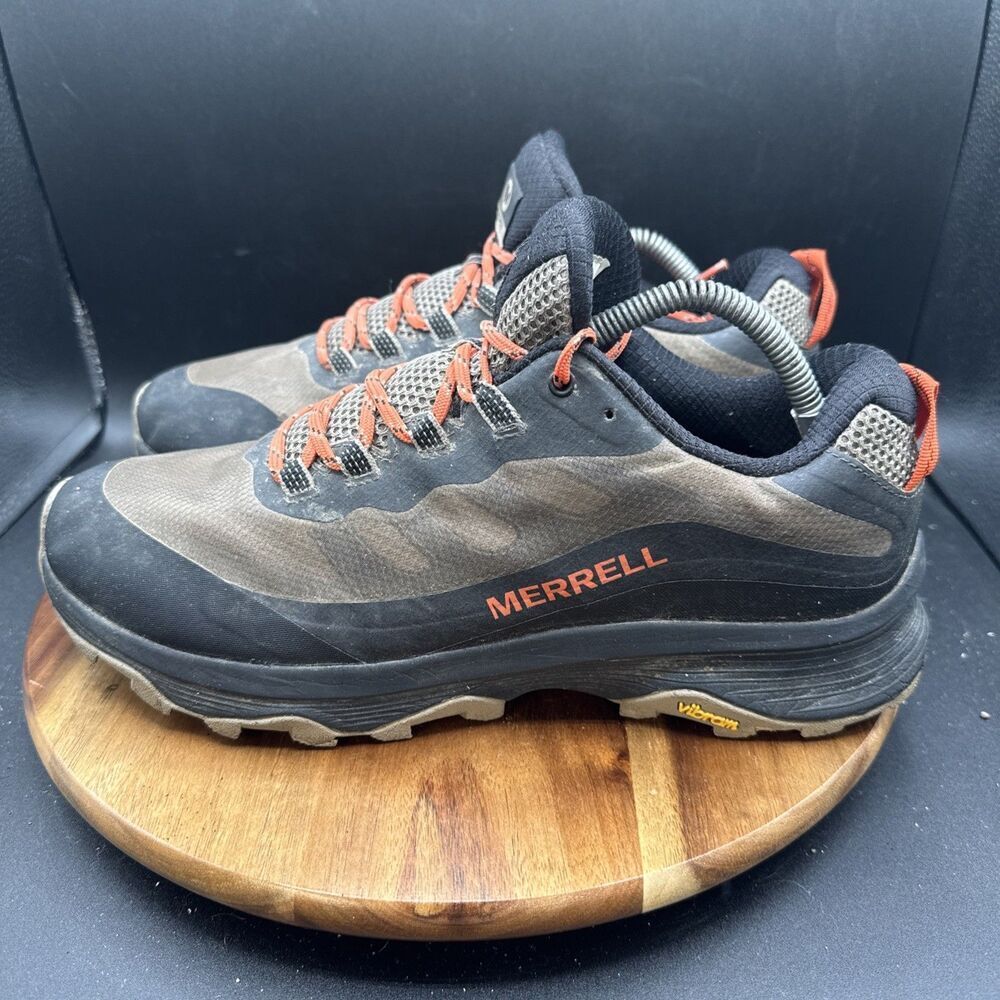 Merrell Moab Speed Mens Size 11 Trail Running Shoes Black Brown Vibram Hiking